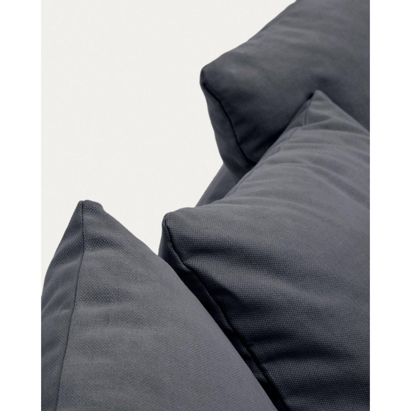 Bezug für Nora Sofa 240 aus Leinen und Baumwolle anthrazitgrau