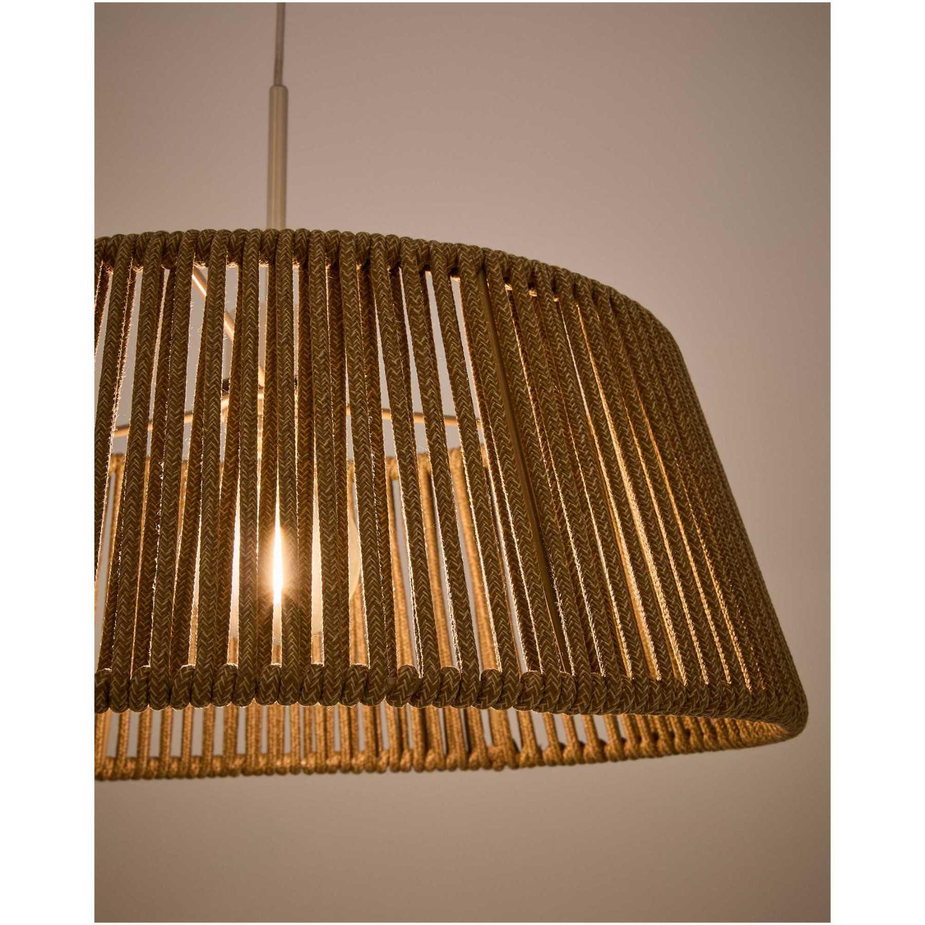 Lampenschirm für Deckenleuchte Aldet aus grauem Seil 46x46