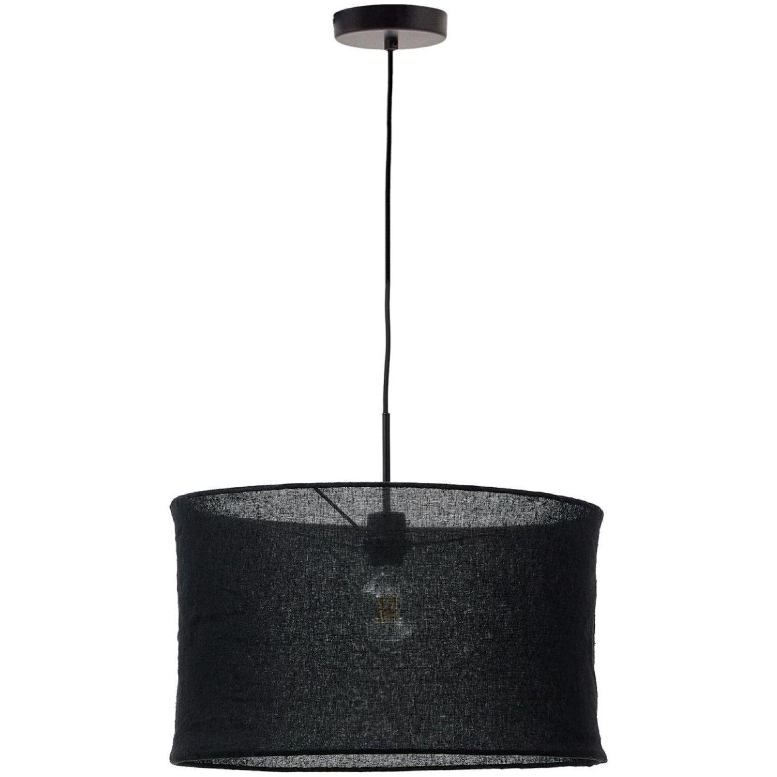 Lampenschirm für Deckenlampe Mariela Leine schwarz 50x50