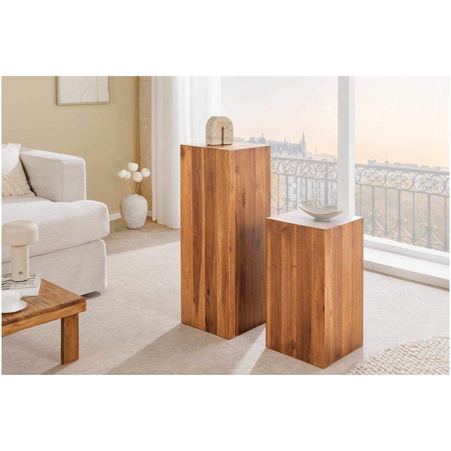 Deko Säule Akazienholz naturbraun H50