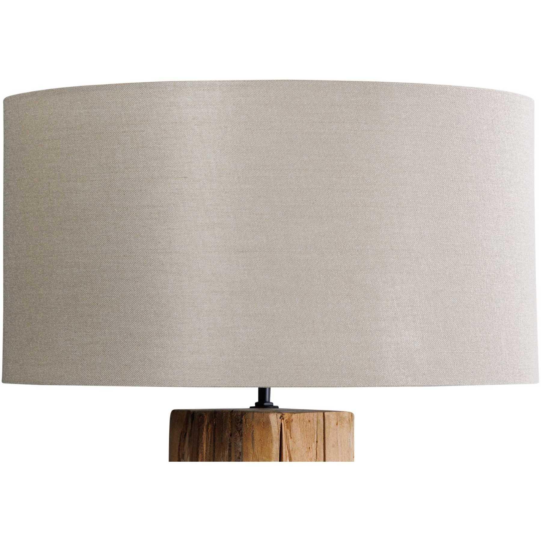 Lampenschirm 40x22x40 rund Leinenbeige für Tischlampe und Stehleuchte