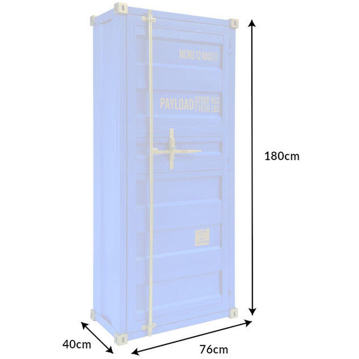 Barschrank Container Metall blau 76x180