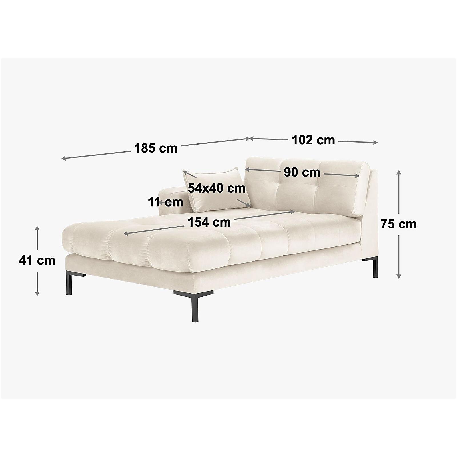 Chaise Longue Mamaia 185x102x75 Füsse gold - Ausrichtung: rechts - Bezug: Boucle (Baloo), White