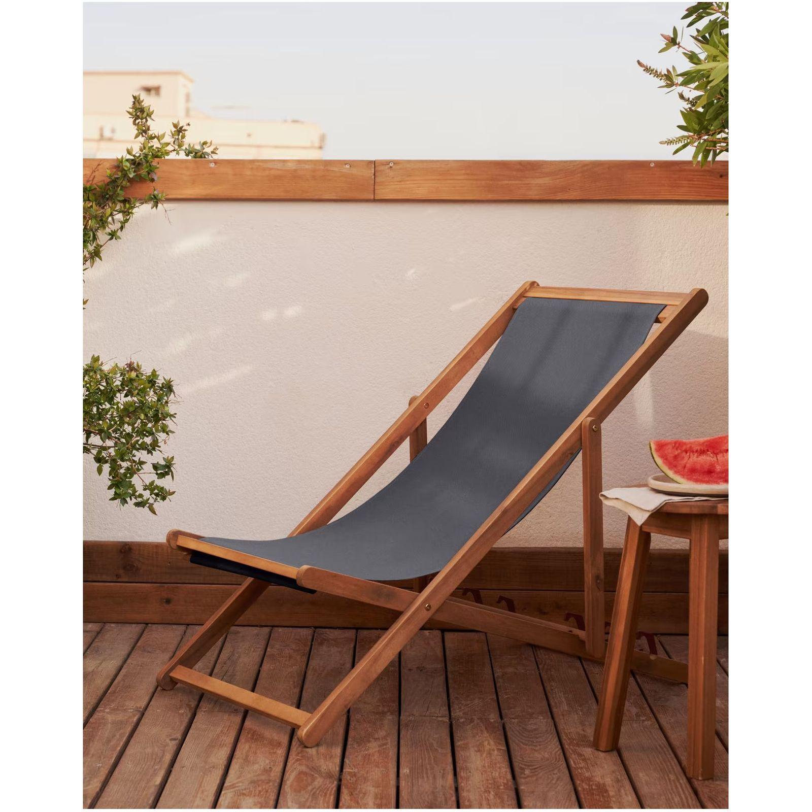 Liegestuhl Lounger schwarz (verstellbar)