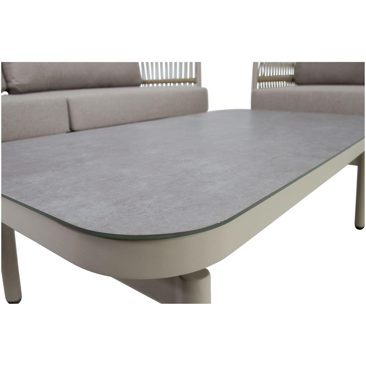 Garten Sitzgruppe Lounge Akon Aluminium Seil beige (4-teilig)