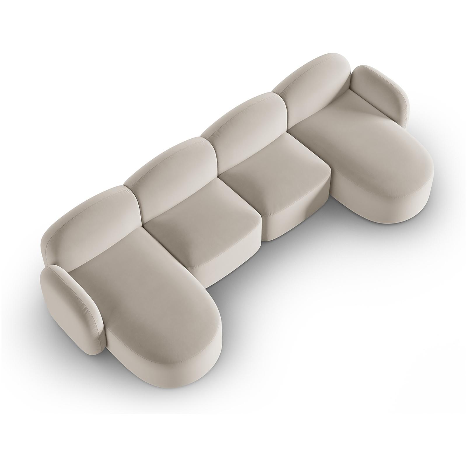 Wohnlandschaft U-Sofa Blair - Bezug: Velvet (Casino), Light Beige