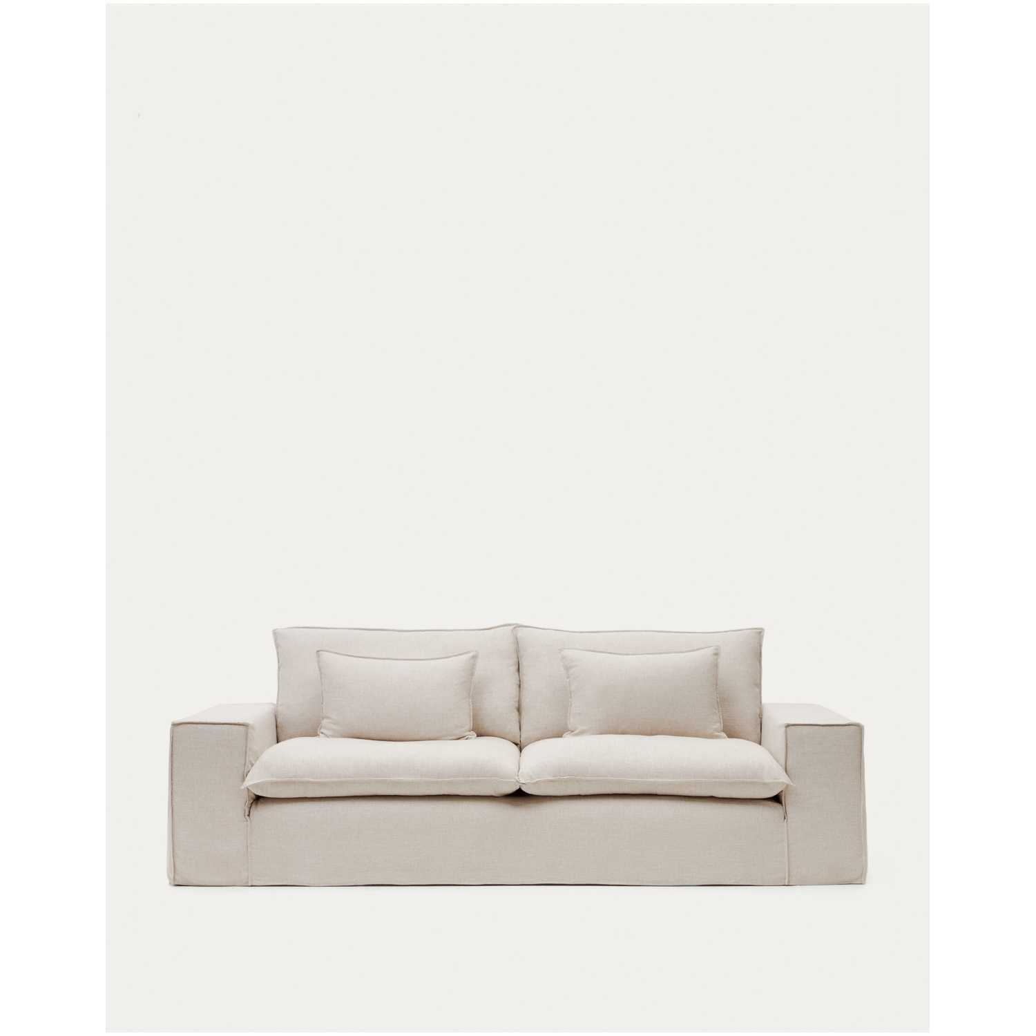 Bezug für Sofa Anarela 240 in beigem Leinen