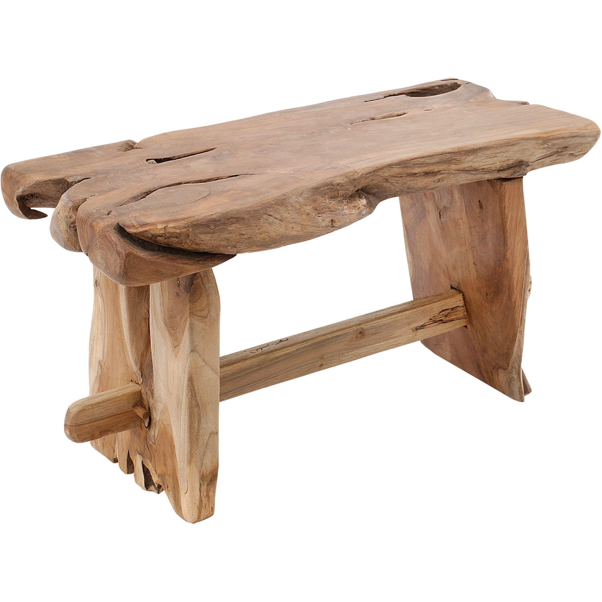 Holzbank Holzhocker Nature Wurzel 80cm Teak Unikat