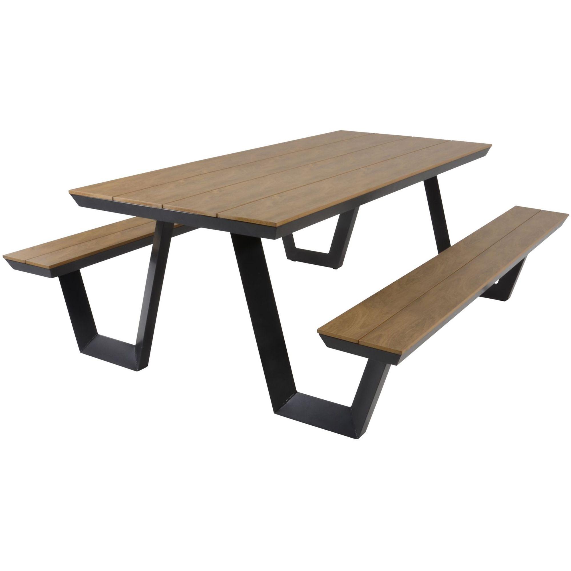 Garten Picknick Tischset Aluminium Poly-Holz Piazza