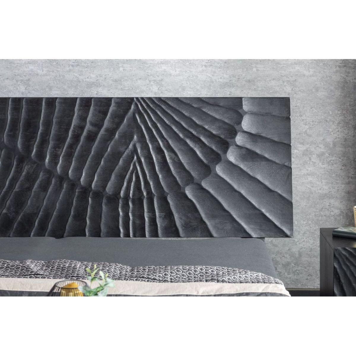 Holzbett Vintage Baraya 180x200 Mango schwarz