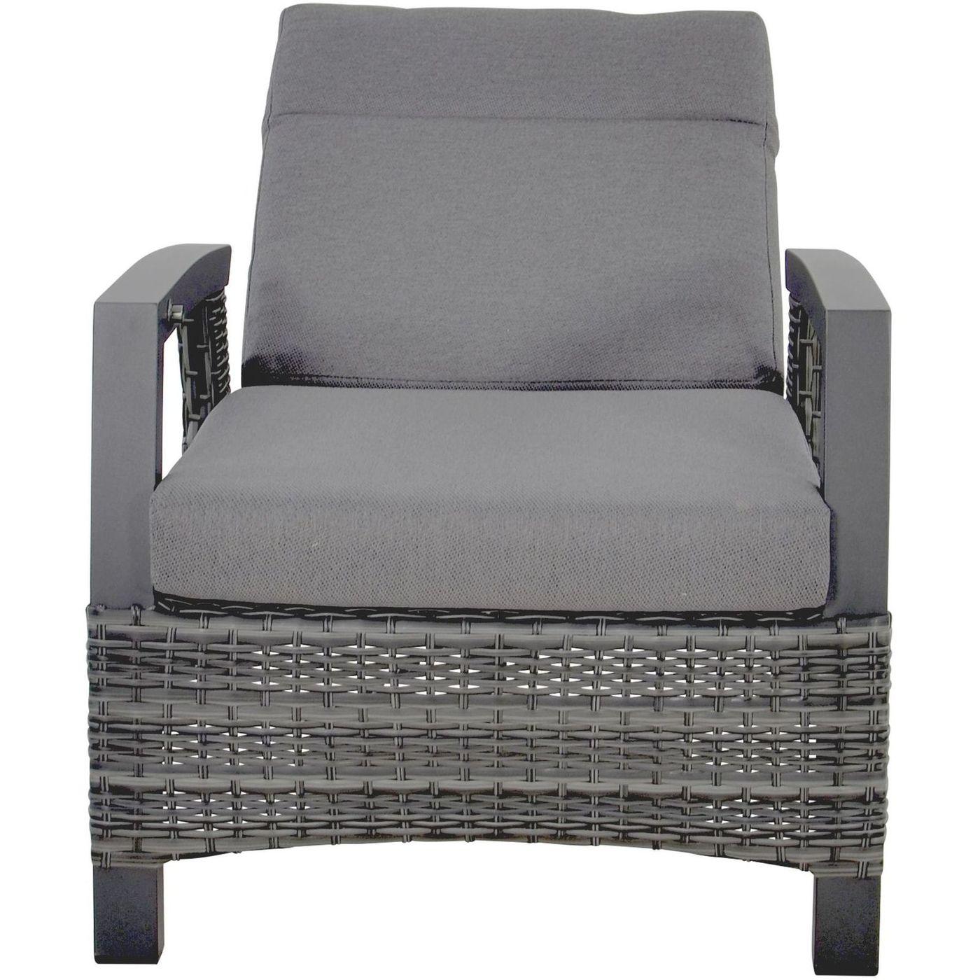 Poly Rattan Gartensessel Parma anthrazit (verstellbar)