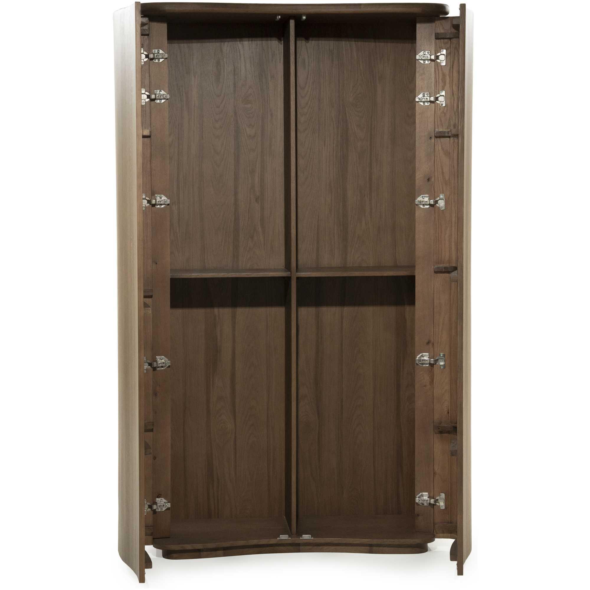 Holzschrank abgerundet Jaromir Eichenholz braun 120x210