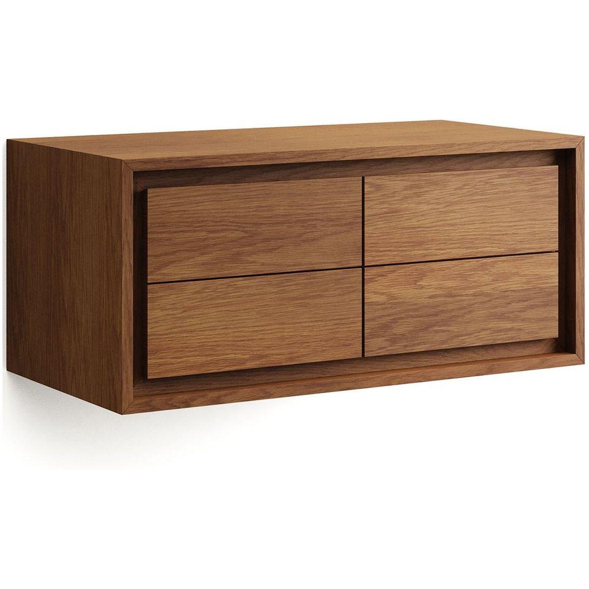Badezimmermöbel Kenta aus massivem Teakholz mit Nussbaum Finish 90x45