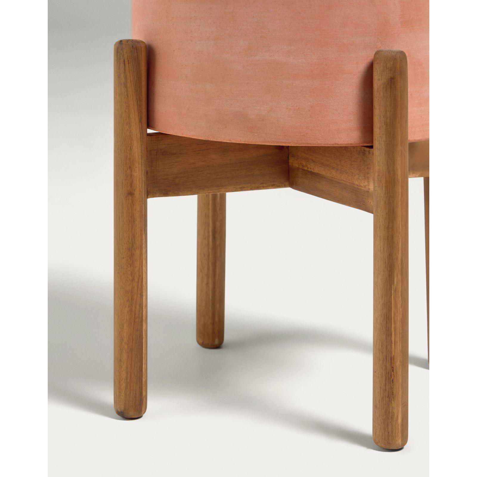 Blumentopf Dalva Terrakotta und Holzgestell