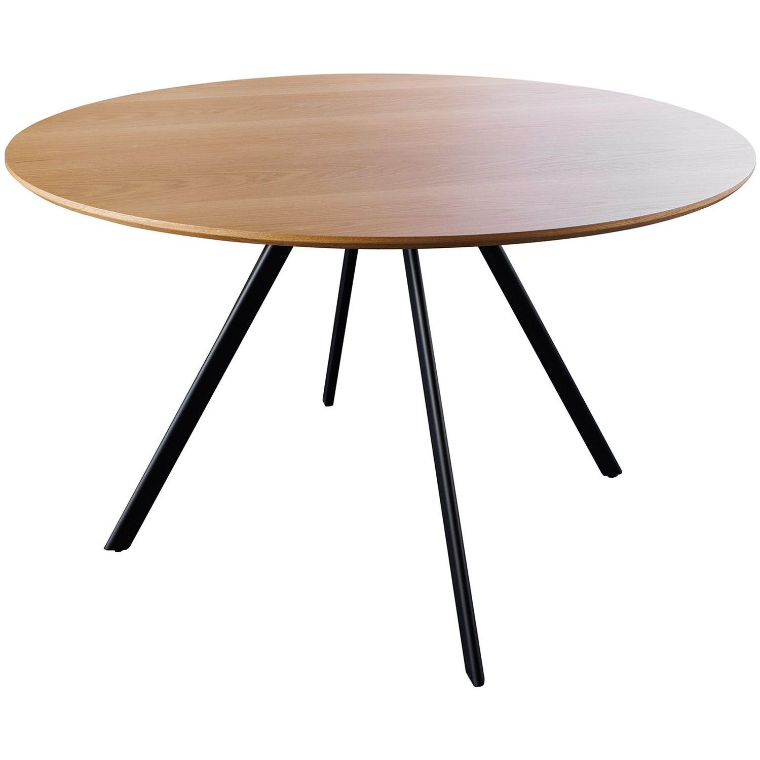Esstisch Barcelona Studio Eichenoptik natur Metall schwarz 120x120
