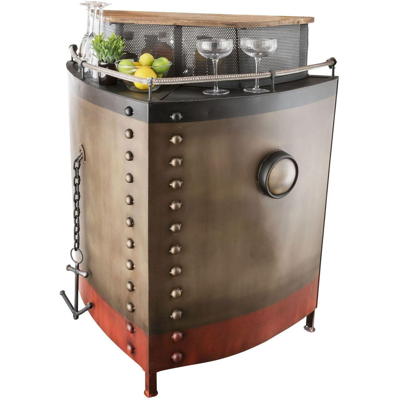Bartheke Schiff Metall Vintage Unikat