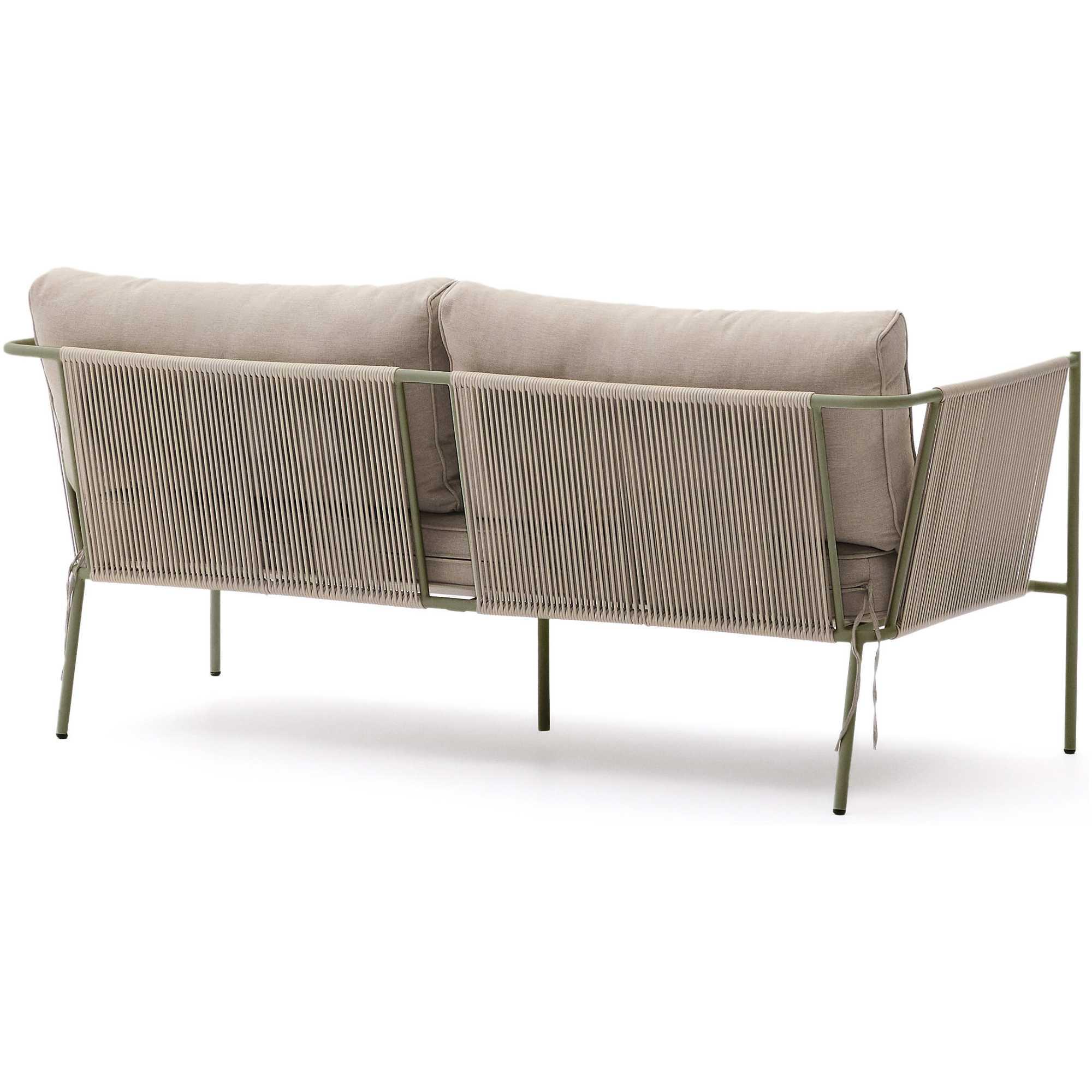 Gartensofa 2-Sitzer-Outdoor Zivia Seil ecru verzinkter Stahl grün 177.5