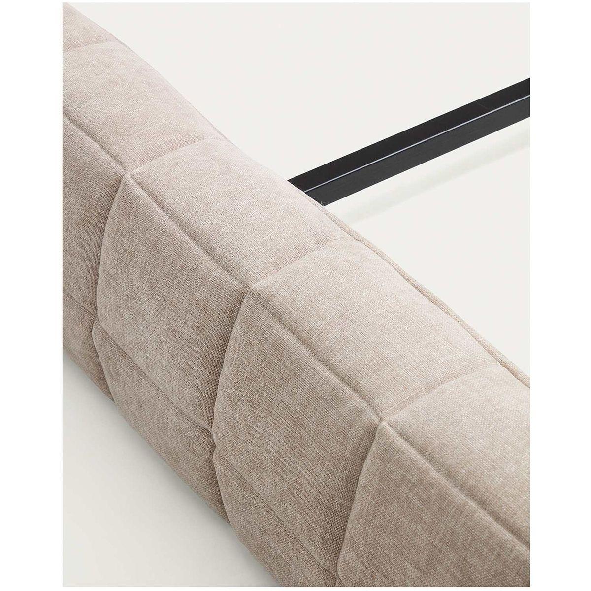 Abziehbares Polsterbett Luiana aus beigefarbener Chenille Stoff - Grösse: 160x200