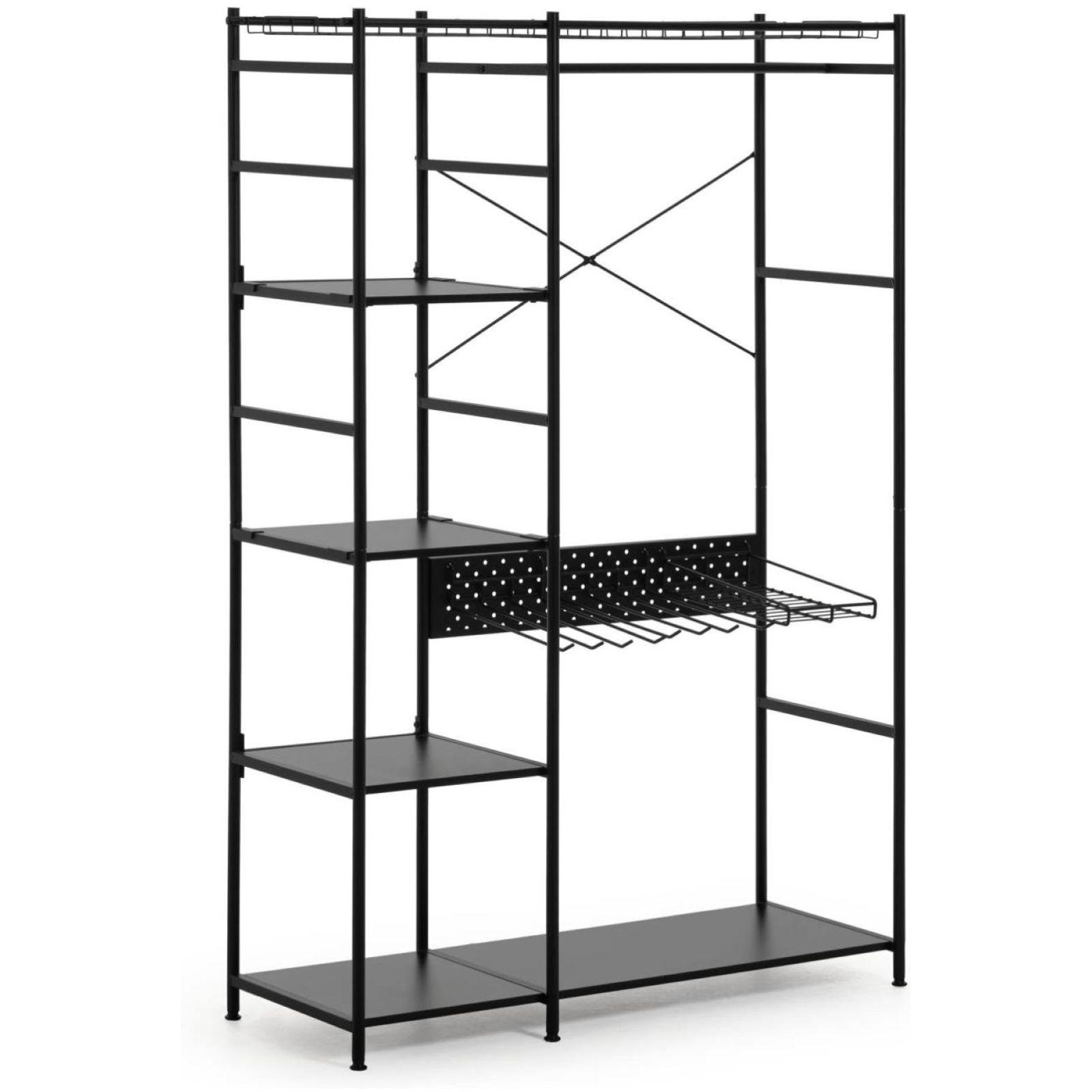 Garderobenregal Storn Schrank Metall schwarz 120x182