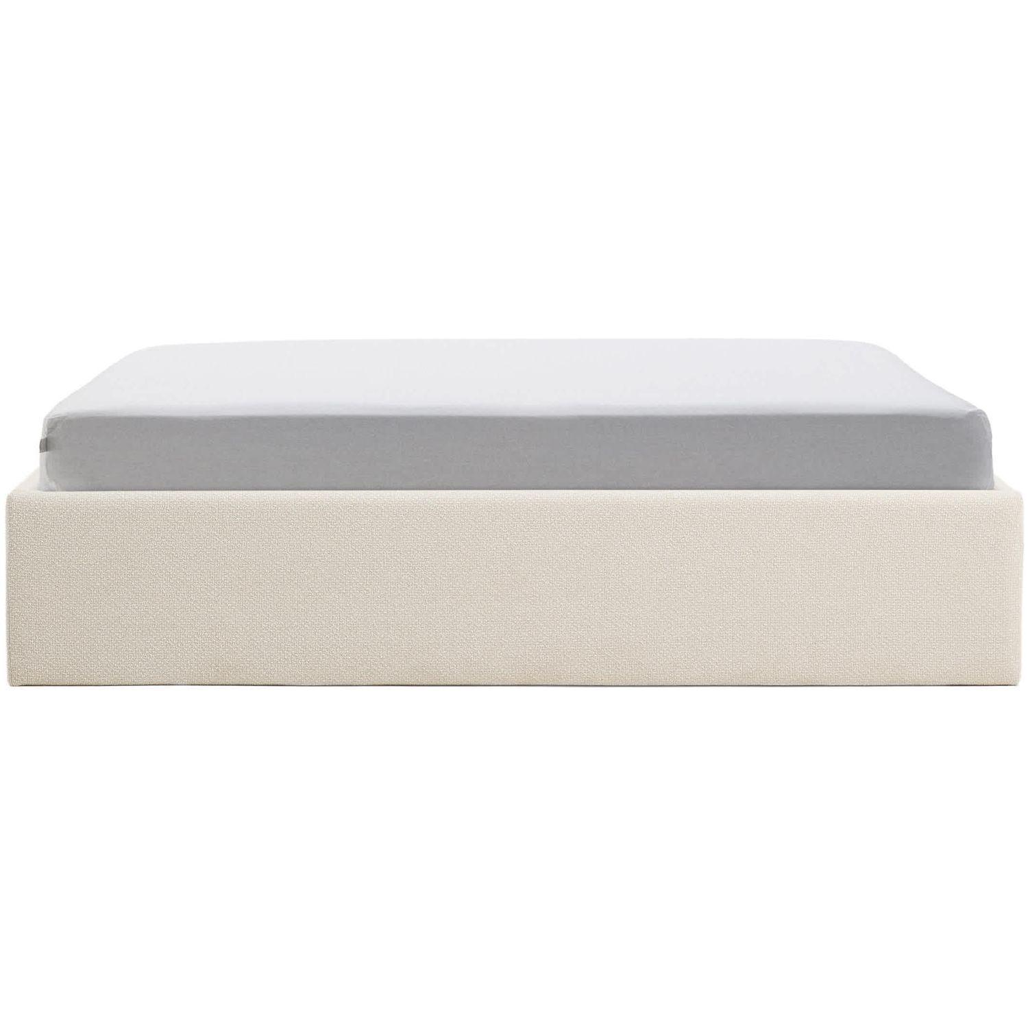 Abziehbares aufklappbares Bett mit Stauraum Nelzi Stoff ecru - Grösse: 160x200