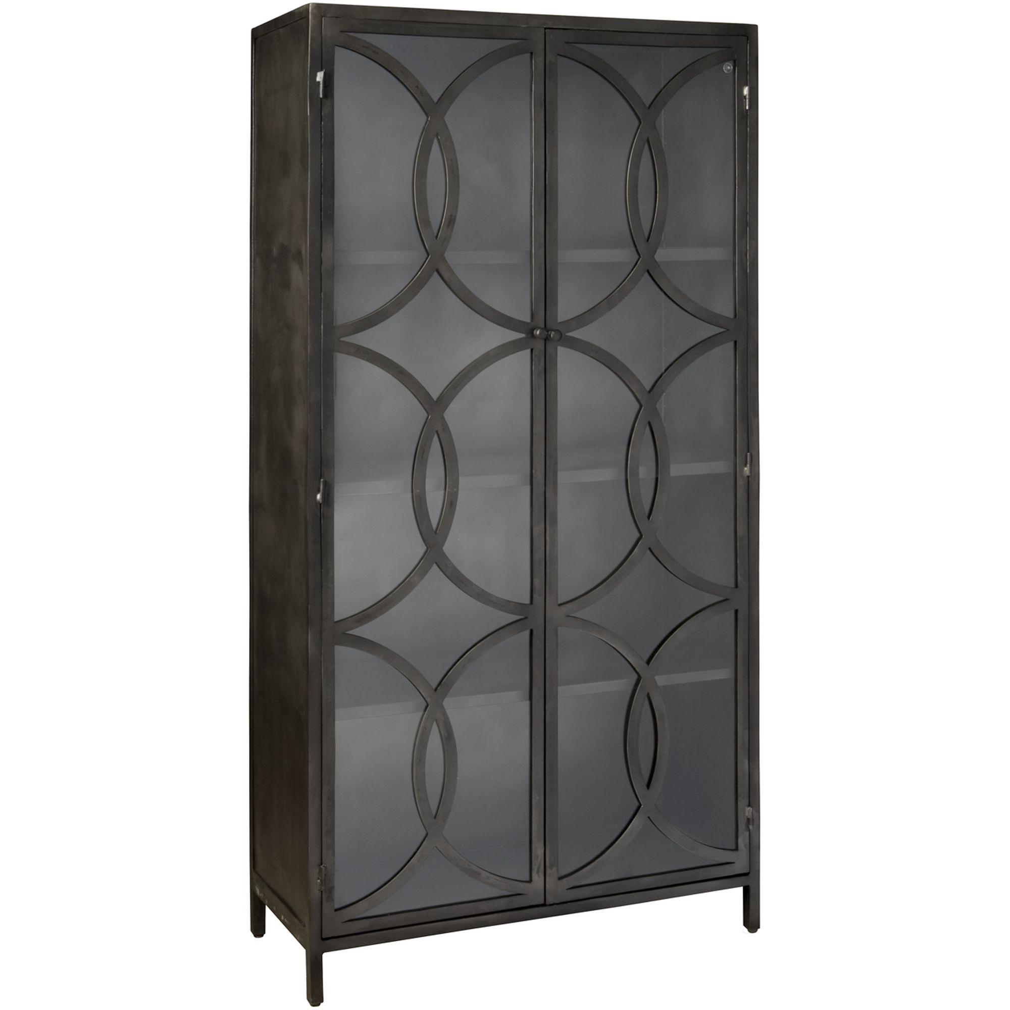 Standvitrine Gunmetal anthrazit Metall 96x196