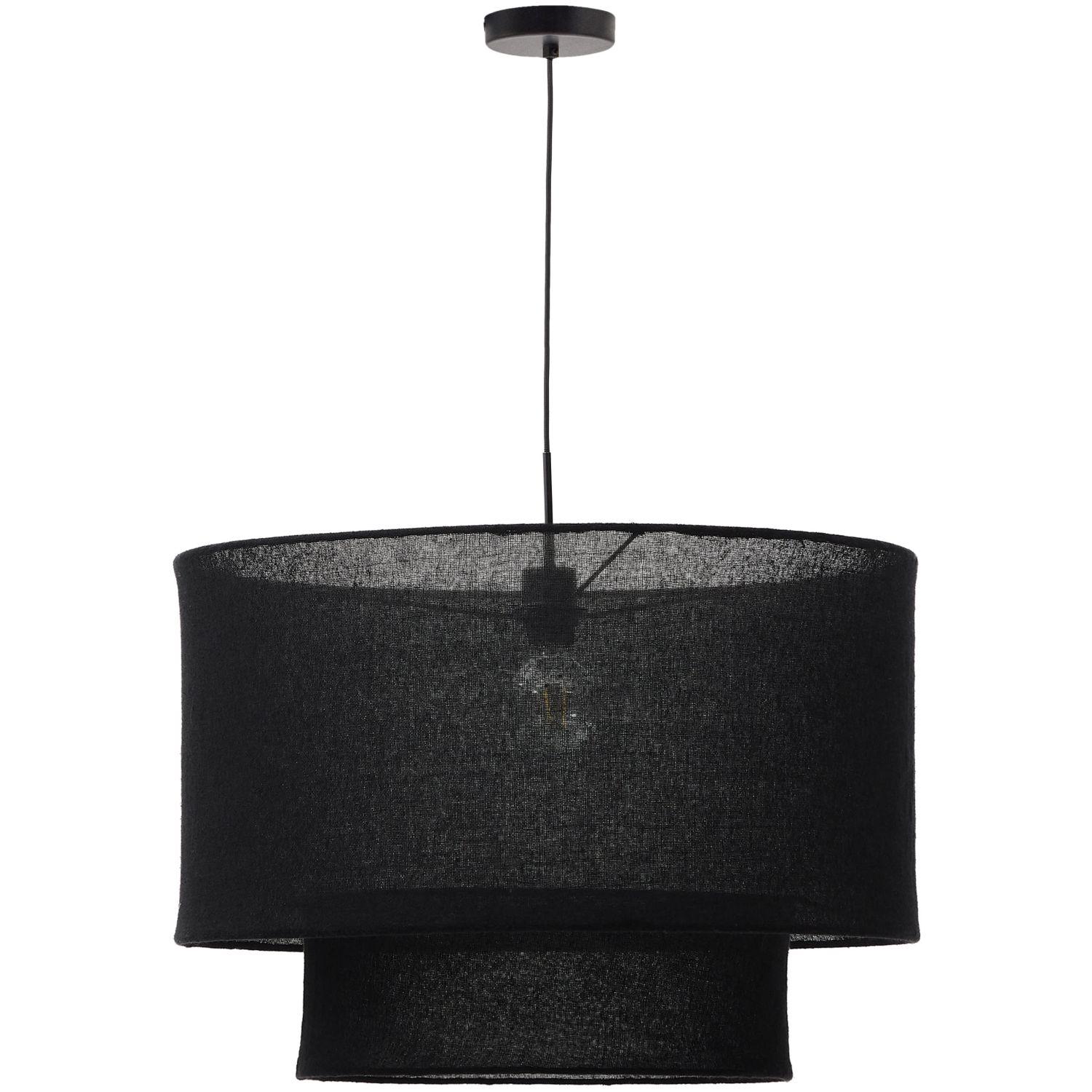 Lampenschirm für Deckenlampe Mariela Leine schwarz 60x60