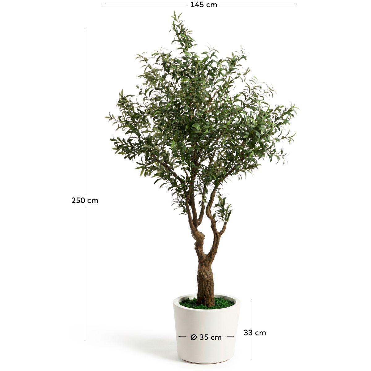 Kunstpflanze künstlicher Olivenbaum mit weissem Topf 250