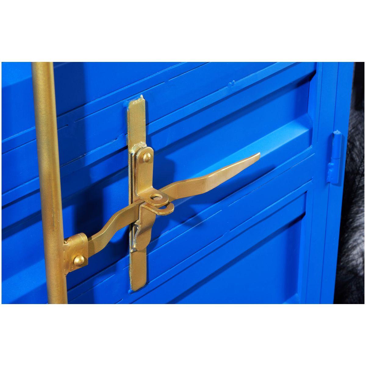 Barschrank Container Metall blau 76x180