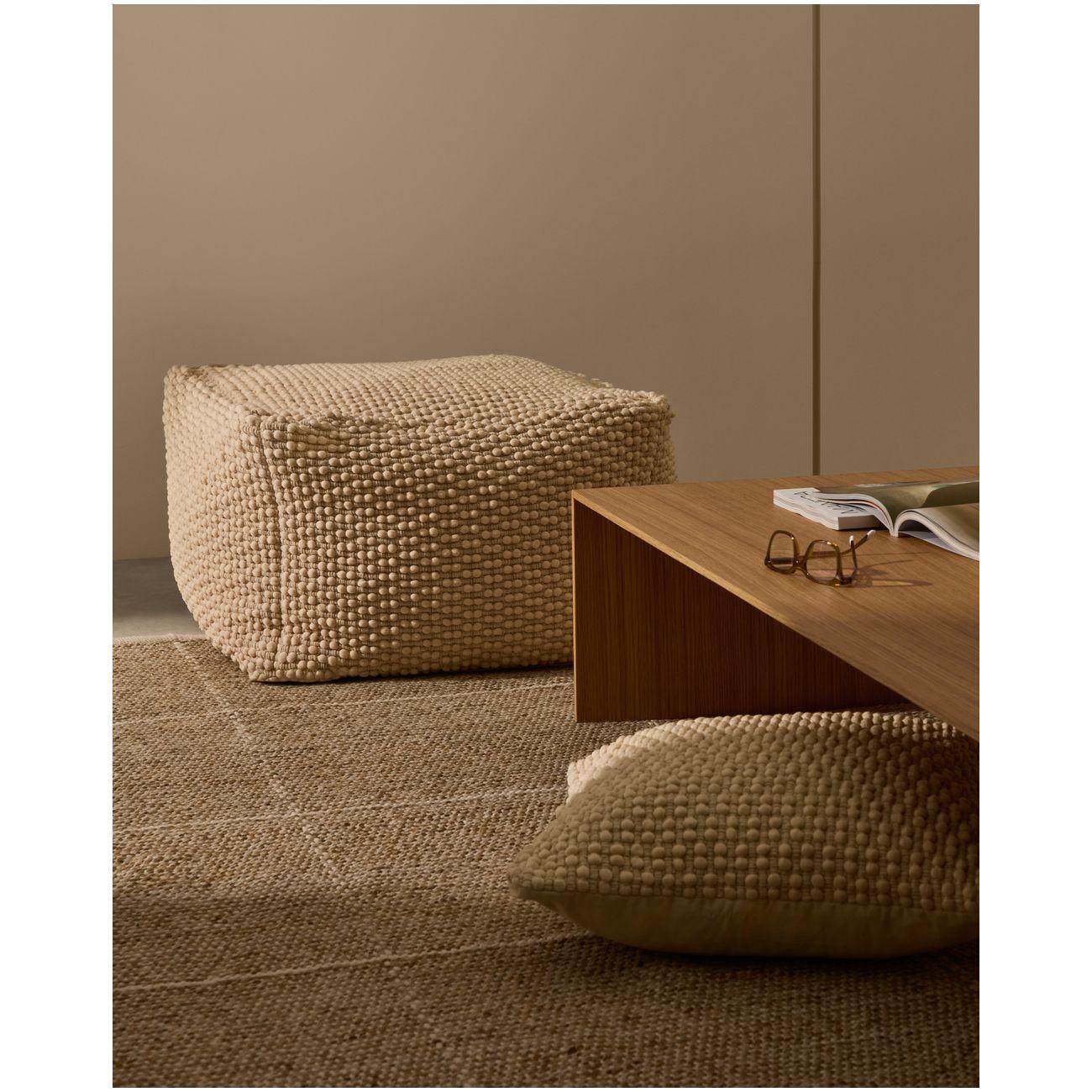 Pouf Hocker Mascarell aus Baumwolle und Polyester weiss 60x60