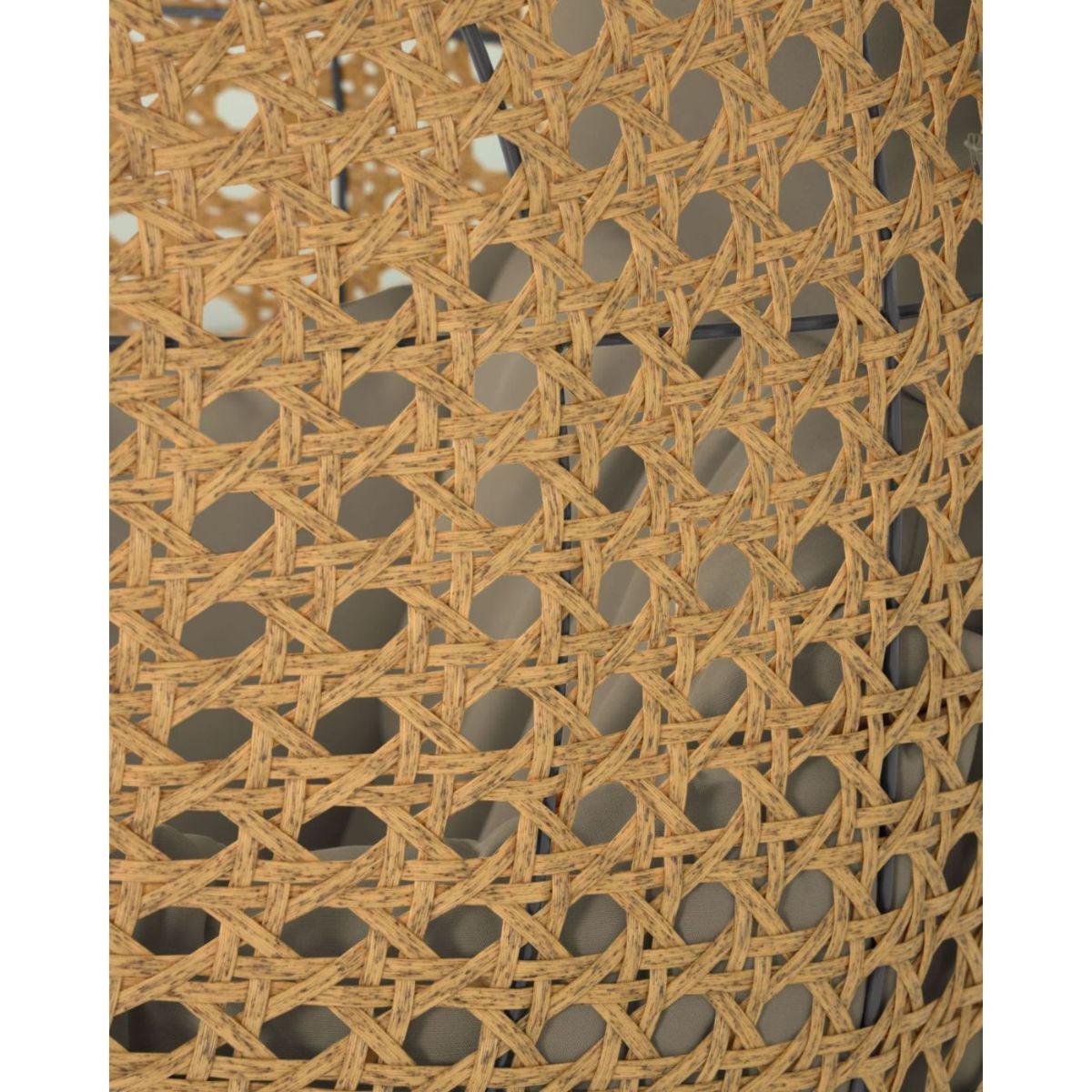 Garten Hängesessel Ciara Poly Rattan natur Fuss dunkelgrau