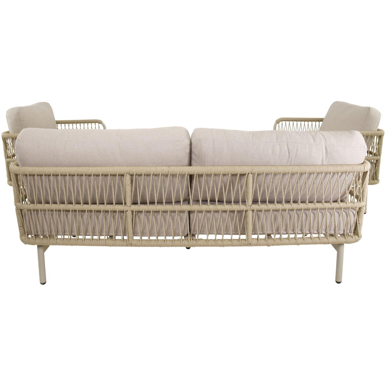 Garten Sitzgruppe Lounge Akon Aluminium Seil beige (4-teilig)