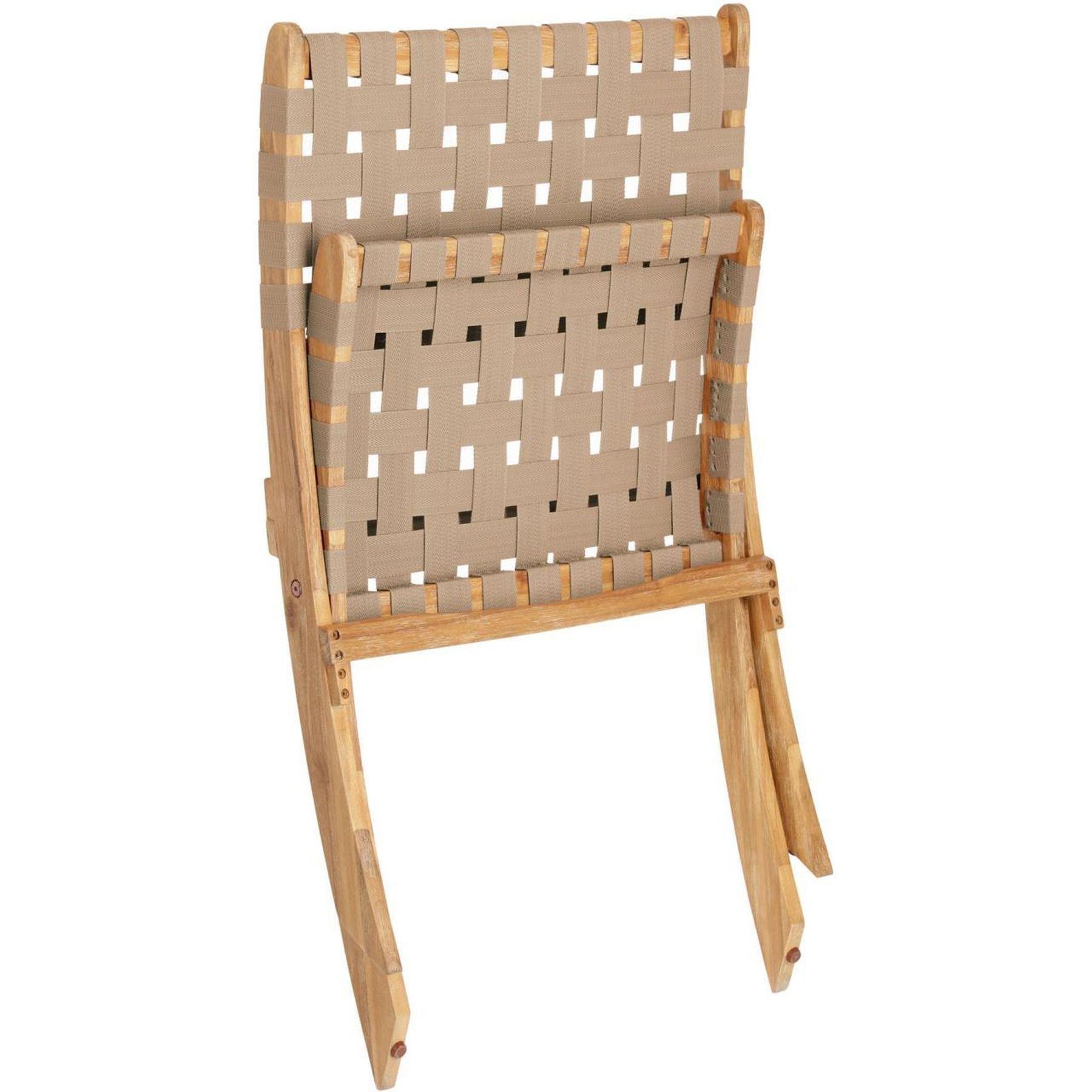 Gartensessel Klappstuhl Klappsessel Chabeli Akazienholz FSC Seil beige