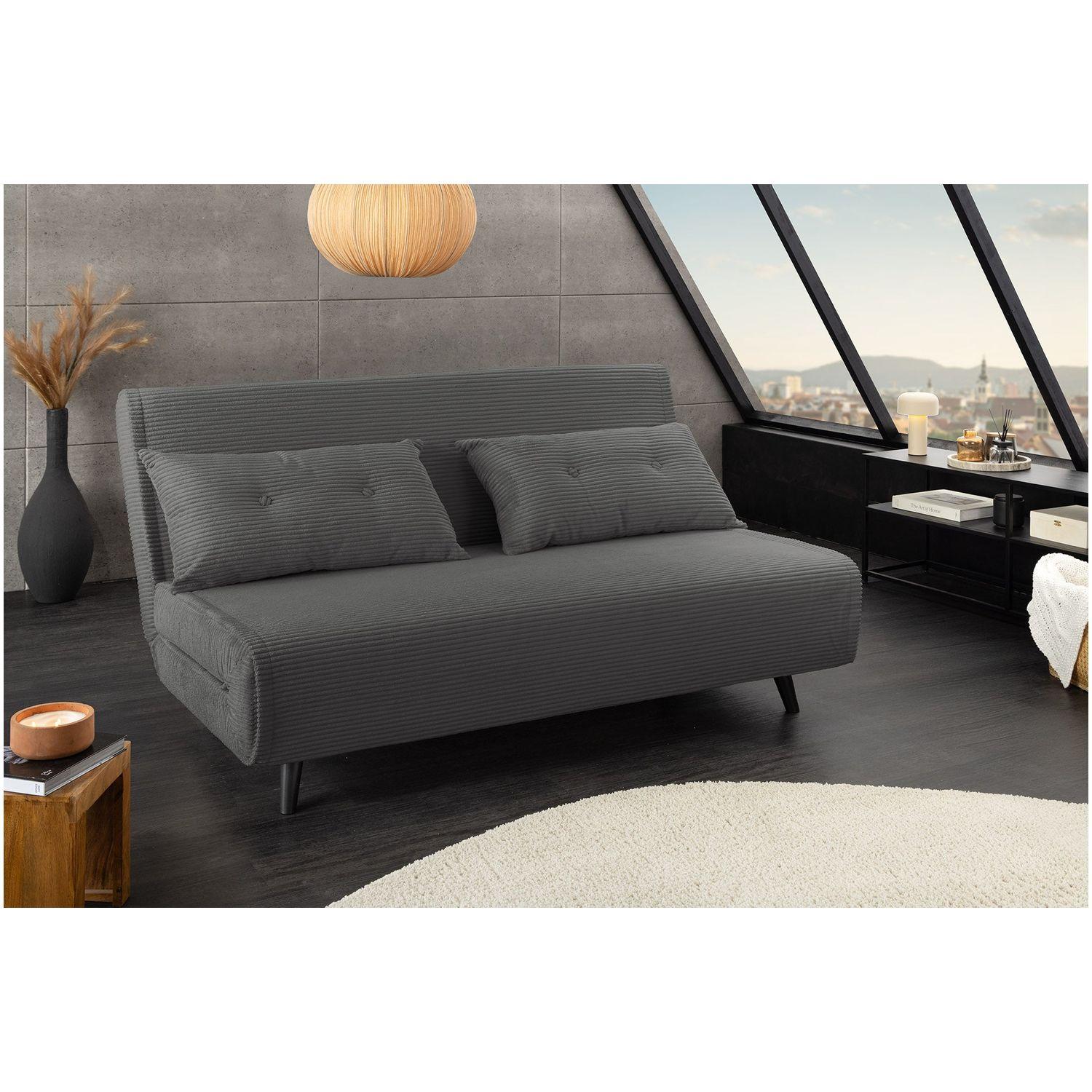 Bettsofa Copenhagen Cord Stoff grau 140