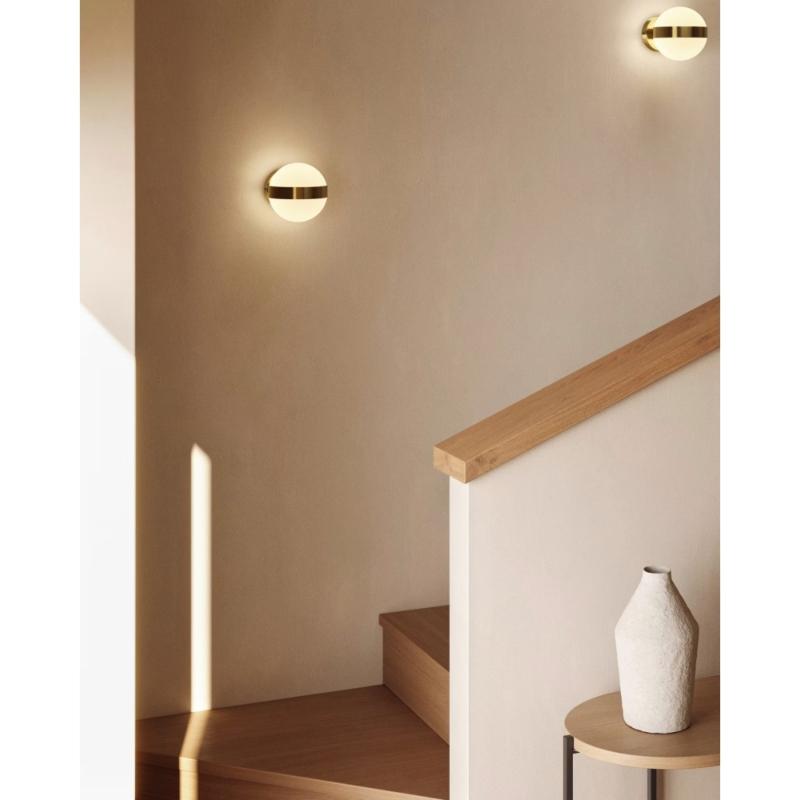 Wandleuchte Anasol Metall gold Glas weiss