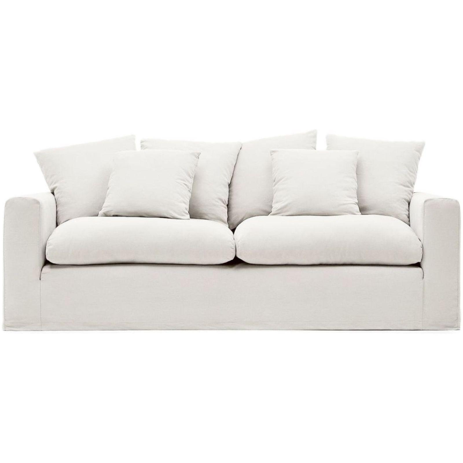 Bezug für Nora Sofa 240 aus Leinen und Baumwolle naturfarben