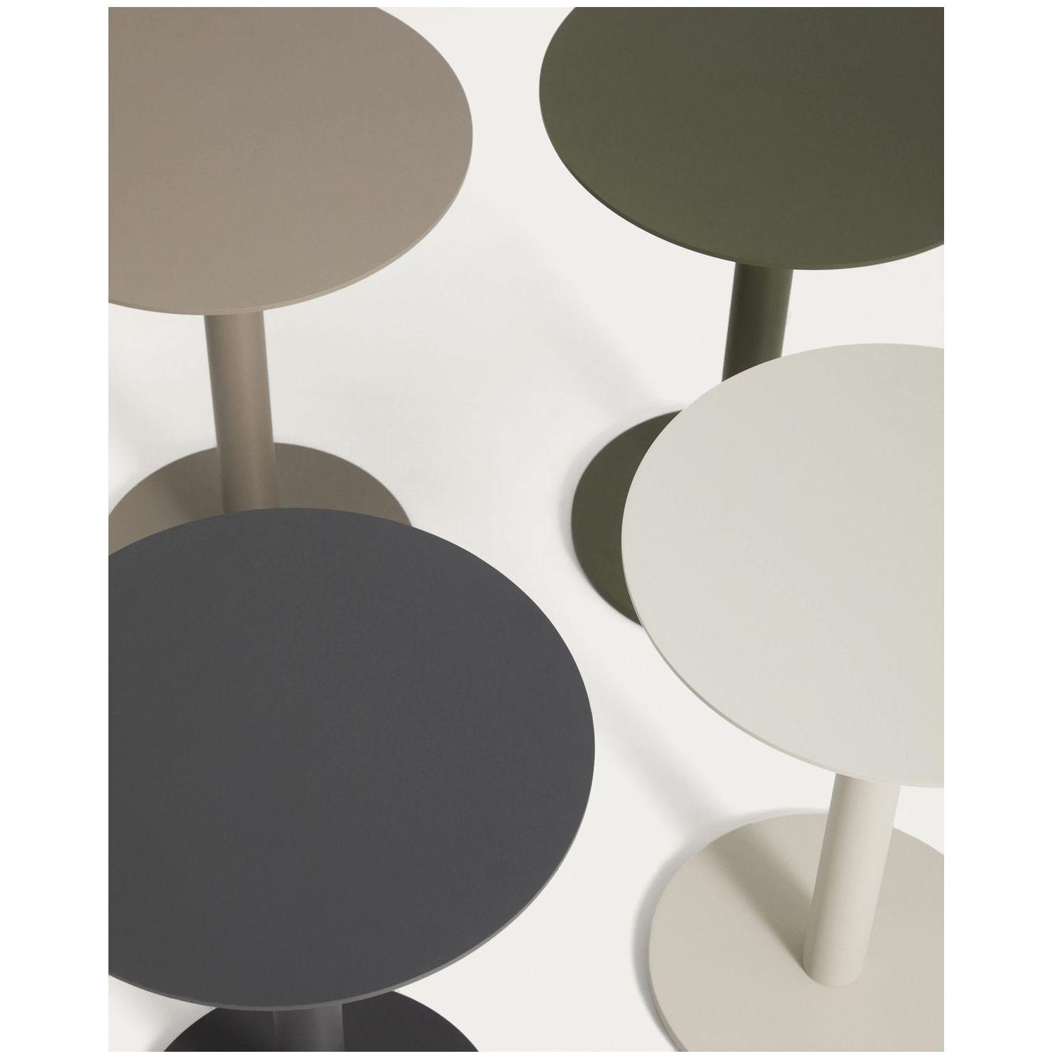 Garten Beistelltisch rund Asinara Aluminium beige 40x40