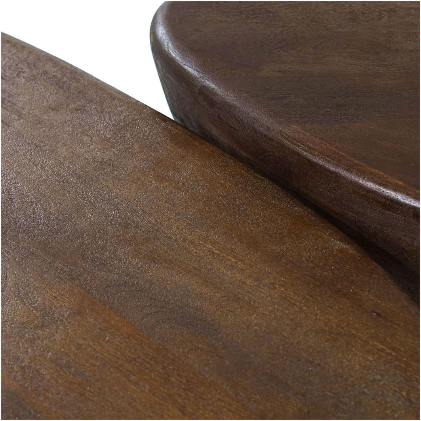 Beistelltisch abgerundet Nina Mangoholz braun 70x53