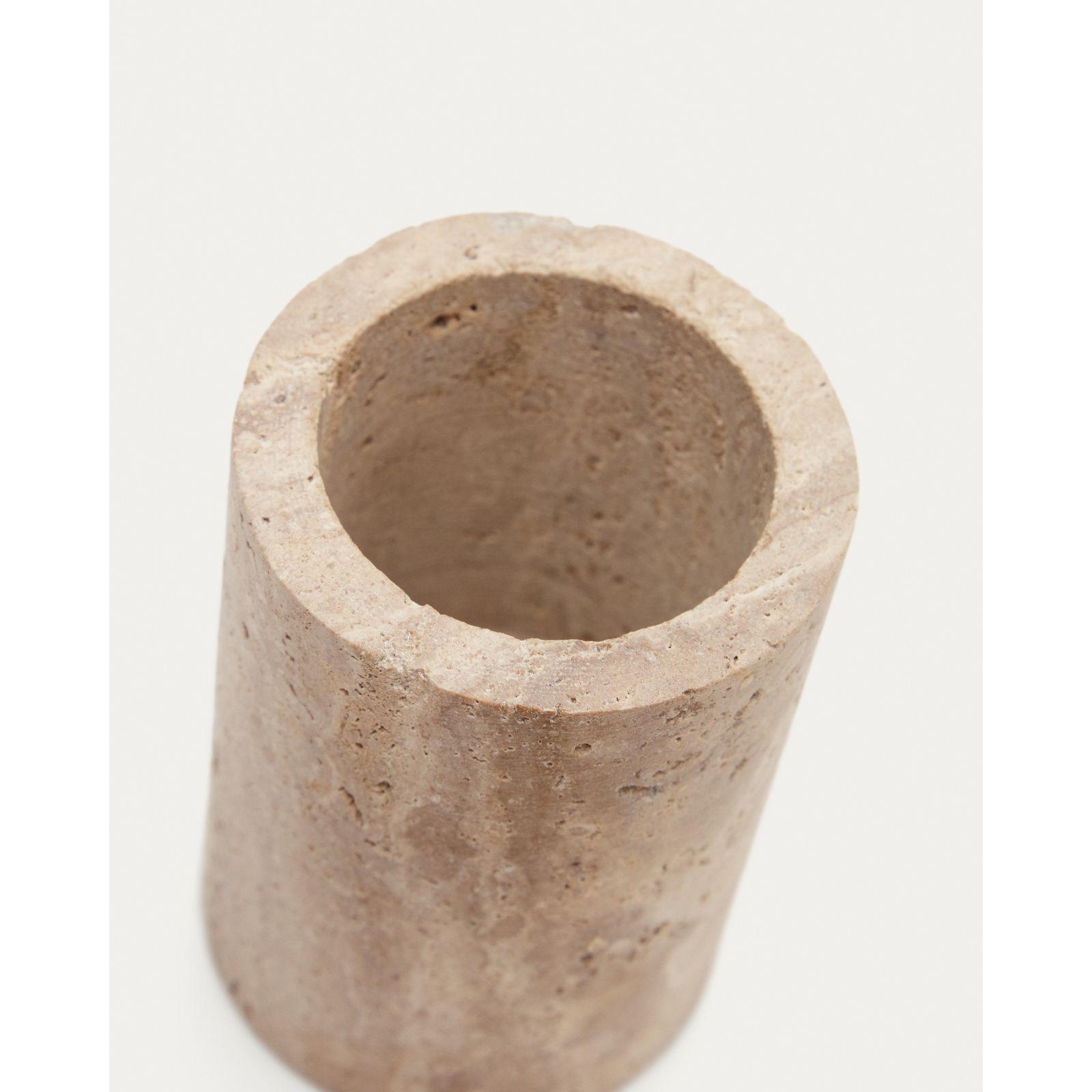 Macre Zahnbürstenhalter aus Travertin in Beige