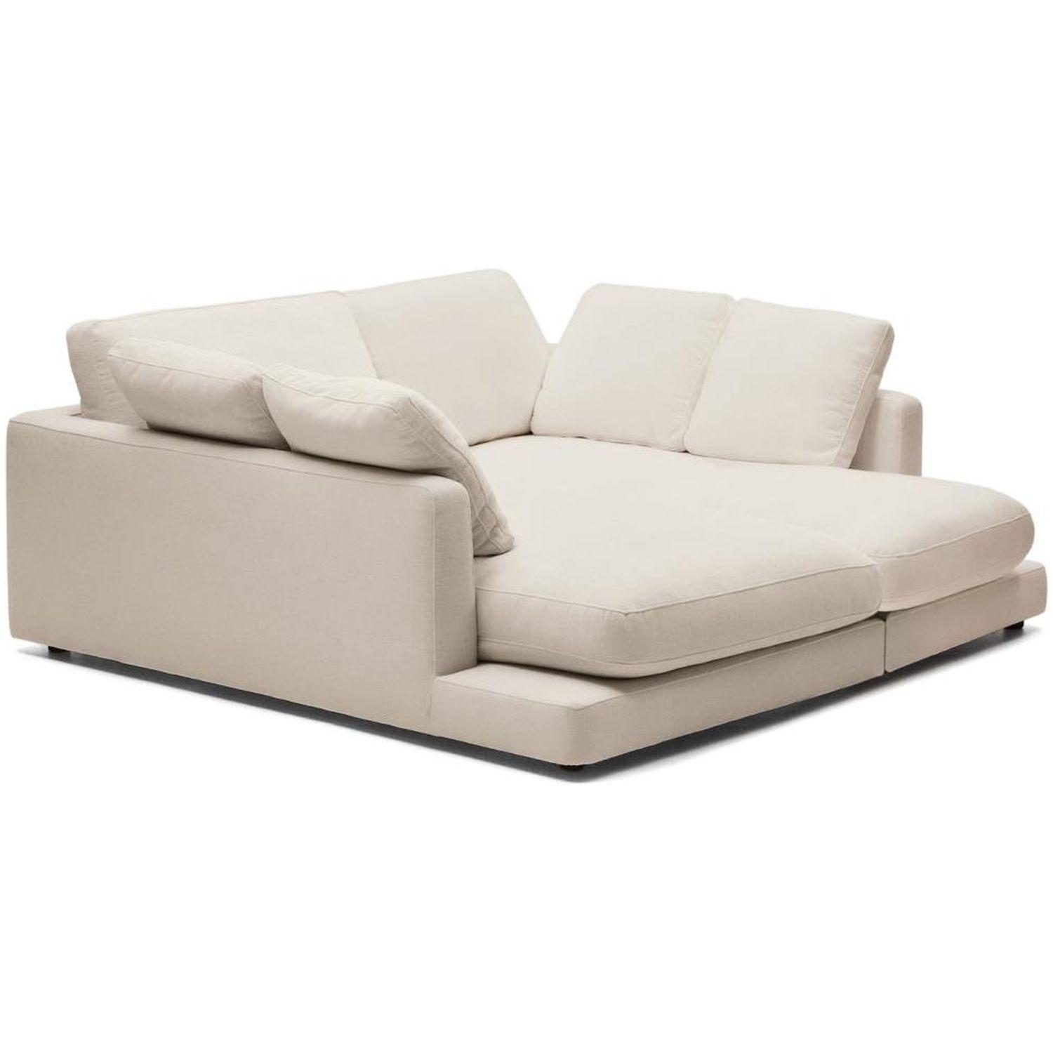 Sofa mit 2 Longchair Liegewiese Gala Stoff beige 210x193
