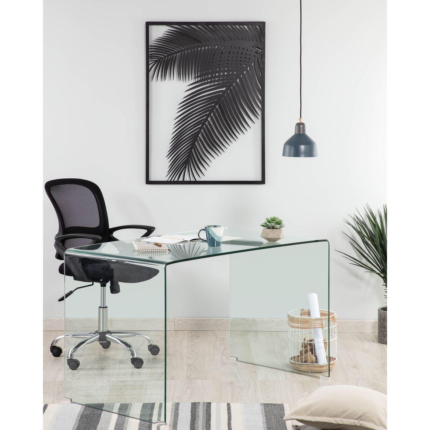 Schreibtisch Burano Glas transparent 125x70