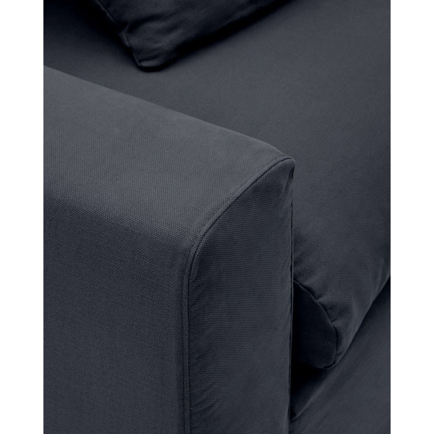 Bezug für Nora Loveseat Sessel aus Leinen und Baumwolle anthrazitgrau