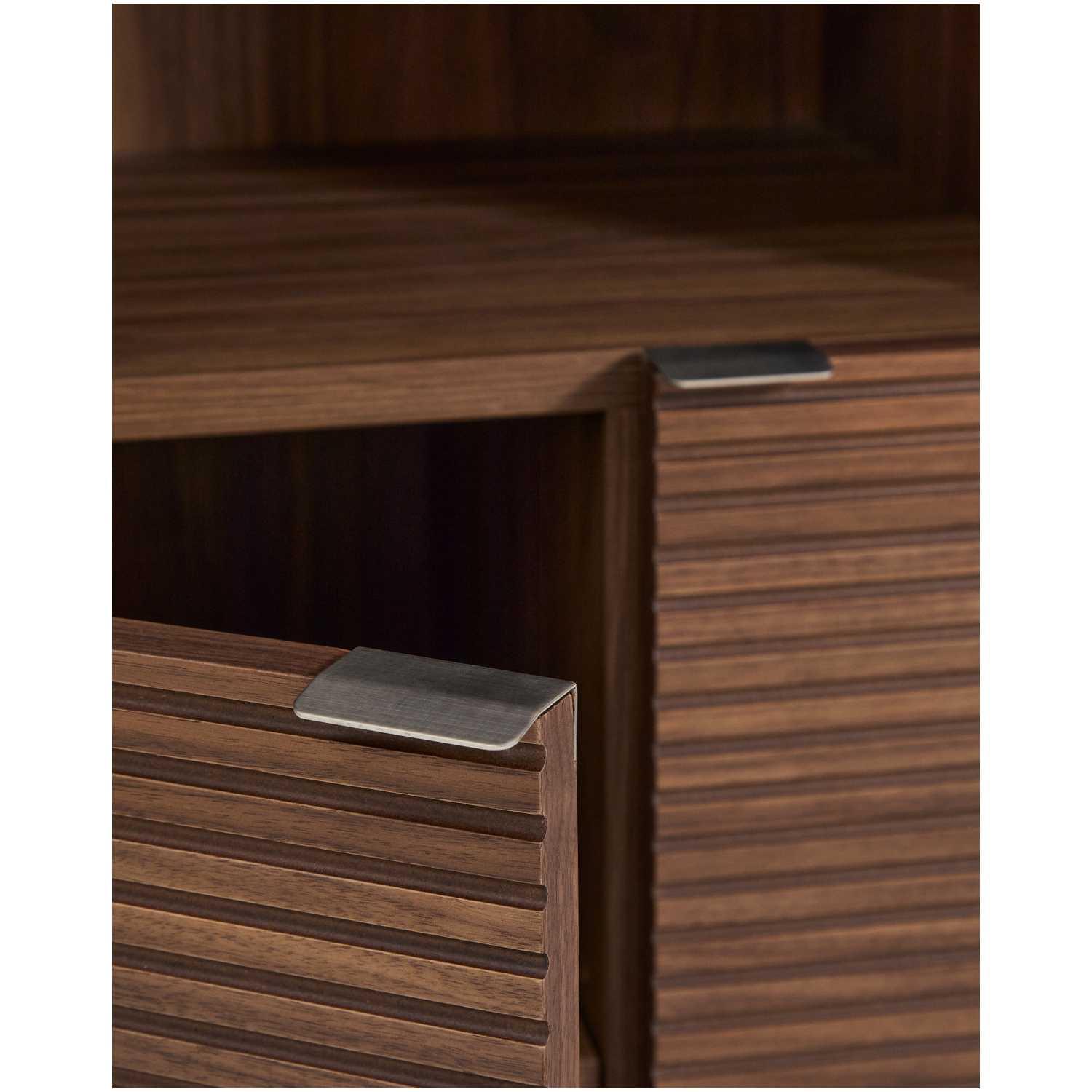 Highboard Schrank Norlen mit 4 Türen Nussbaumfurnier FSC Mix Credit 100x163