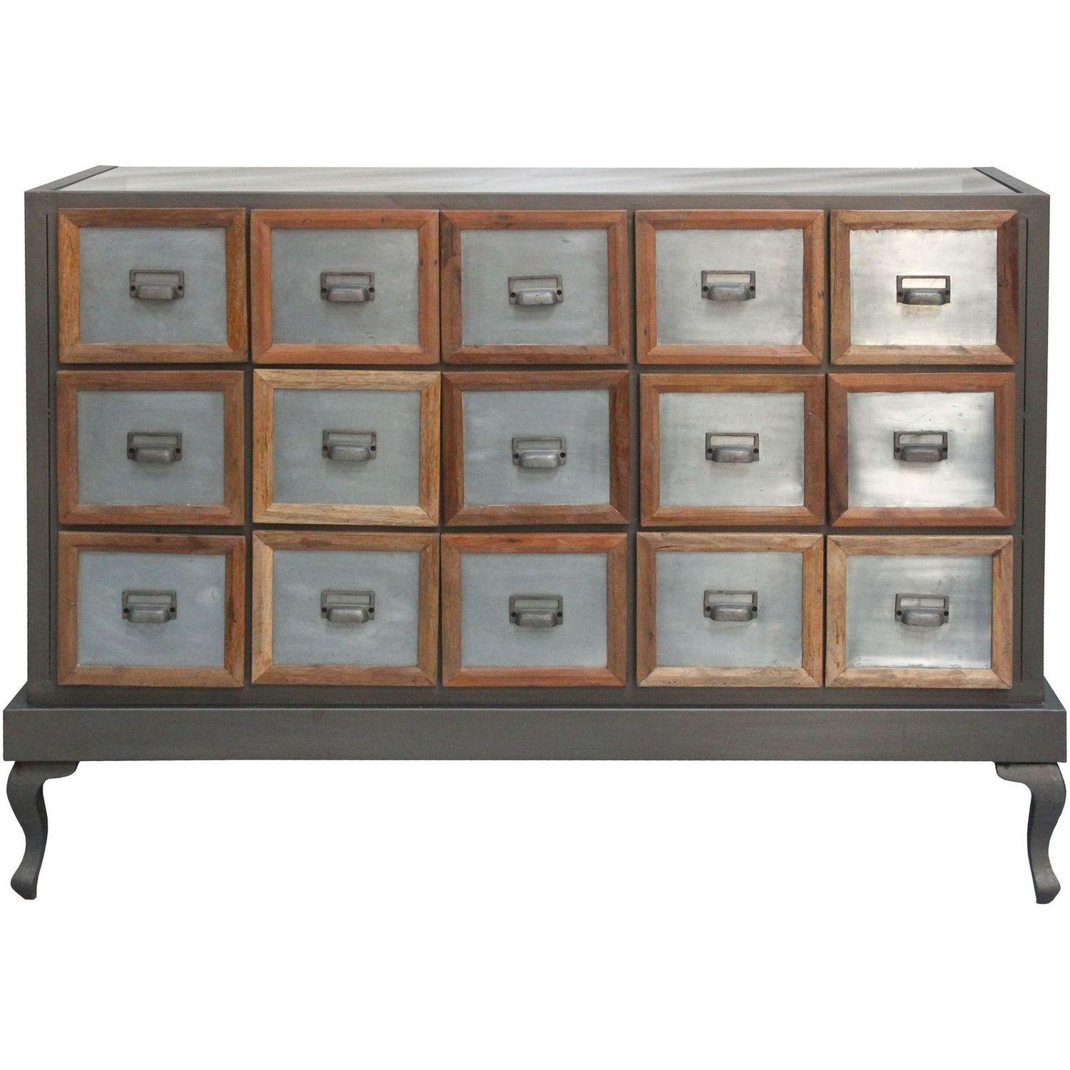 Präsentationskommode Teak Industrial 136