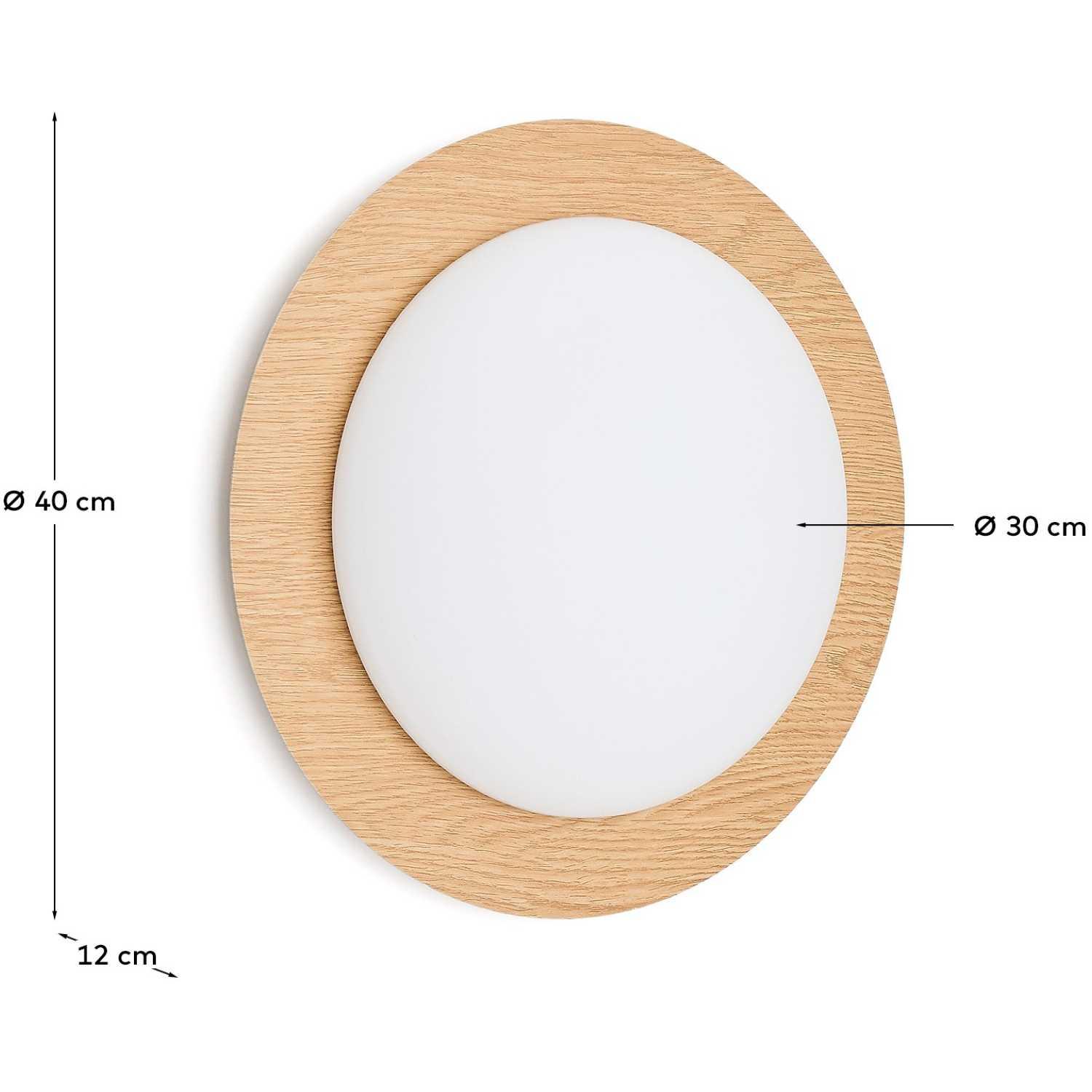 Deckenleuchte Novae Metall gebürstet Holzoptik hell Glas matt 40x40 (mit LED-Beleuchtung)