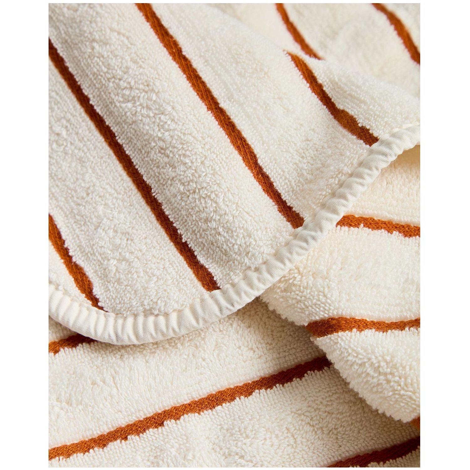 Handtuch Dorane aus 100 % Baumwolle mit orangefarbenen Streifen 30 x 50 cm