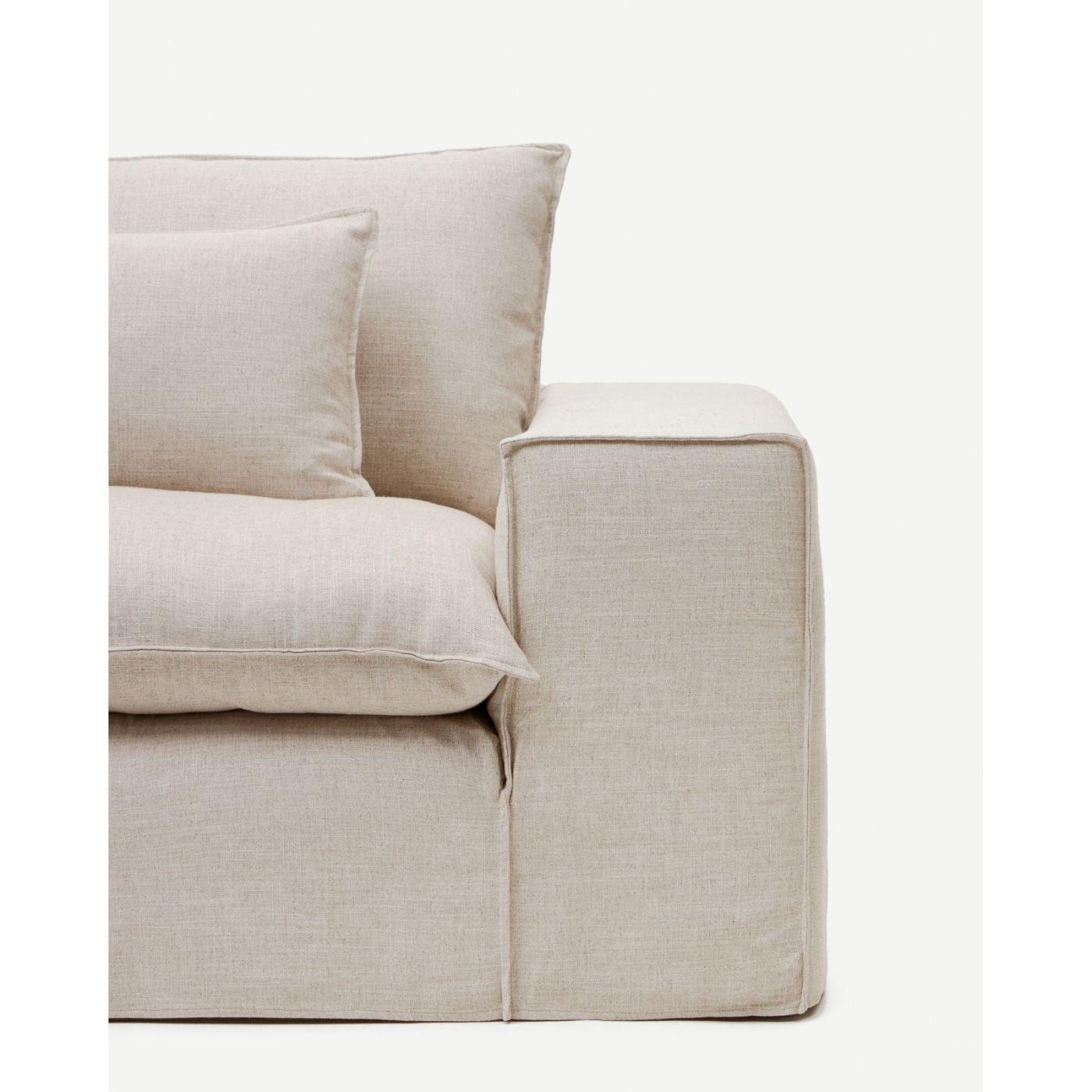 Bezug für Sofa Anarela 280 in beigem Leinen