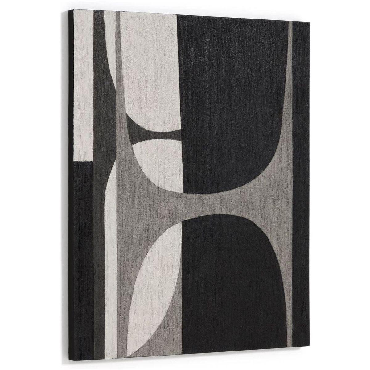 Abstraktes Bild Onure in Schwarz und Weiss 80x100