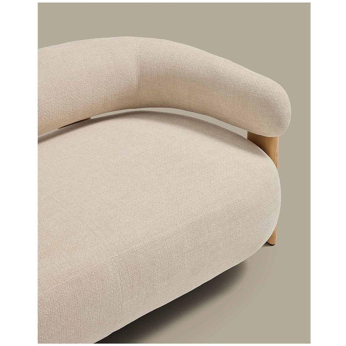 2-Sitzer Sofa Granite mit beiger Chenille und Beinen aus massivem Eschenholz mit natürlichem Finish 155 FSC 100 %