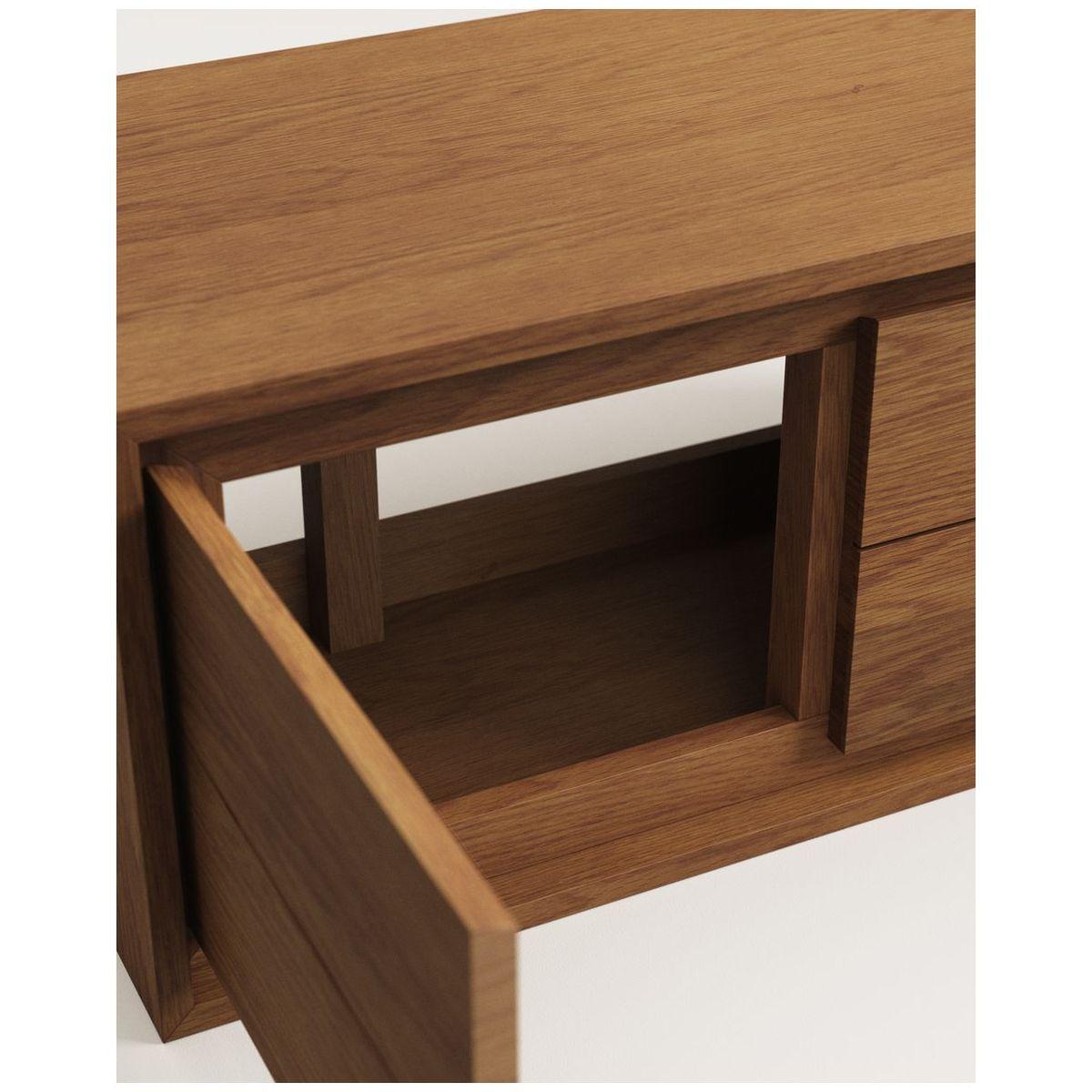 Badezimmermöbel Kenta aus massivem Teakholz mit Nussbaum Finish 90x45