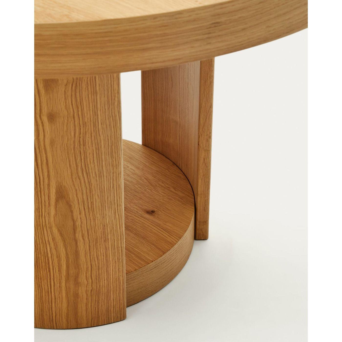 Esstisch Ausziehtisch rund Artis Massivholz und Eichenfurnier 100% FSC - Grösse: 120x120-170x80